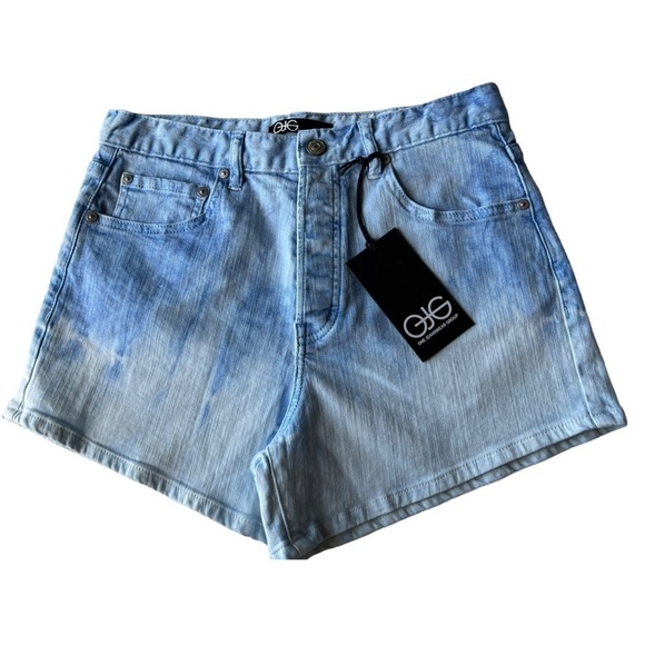 OJG Dip Dye! Mid Length Light Ombré Acid Wash Denim Shorts 5 Pockets Size 28 / 6 - Picture 4 of 9